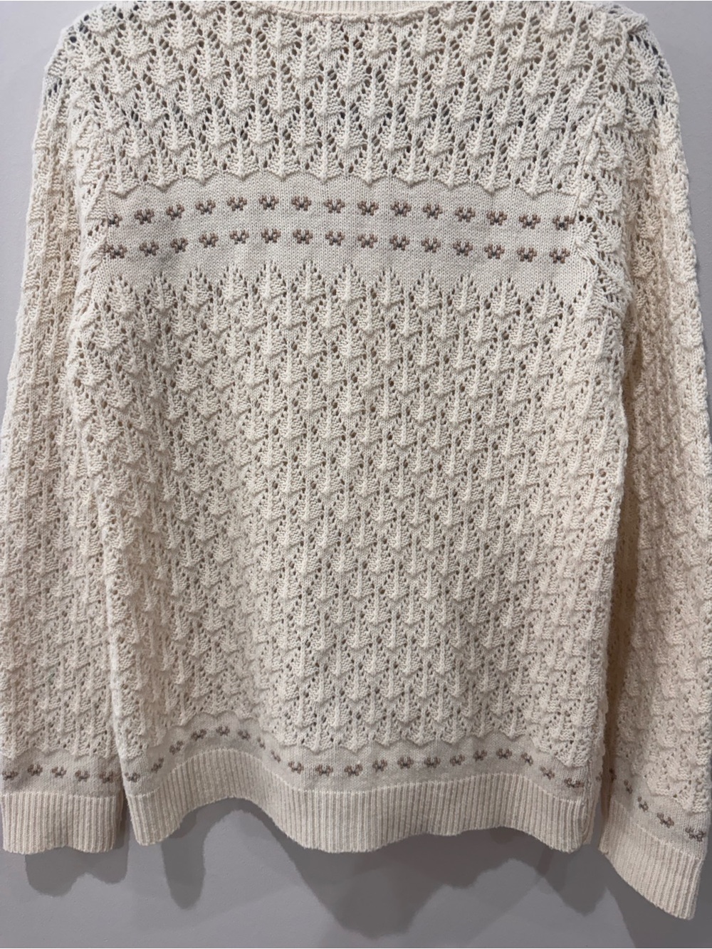 Vtg Size Medium It’s Pure Gould Knit Grandma Cardigan Cottagecore Dainty Floral - Picture 8 of 8